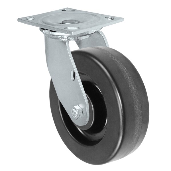 Casterhq 6"x2" Phenolic Wheel, Swivel Caster, Plate Size: 4-1/2x6-1/4", 35CS620PH84B-04 - main